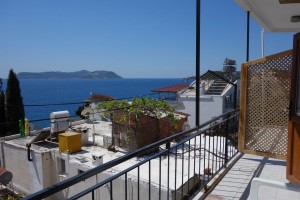 My balcony at AY Pansion in Kas with a view to Greek Island of Meis