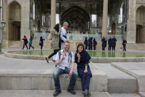 Curious student at Golestan Palace