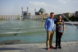 Tristan and me at Imam Square in Esfahan