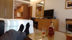 Enjoying duty free Single Malt Scotch Whisky in Four Points by Sheraton Downtown Dubai