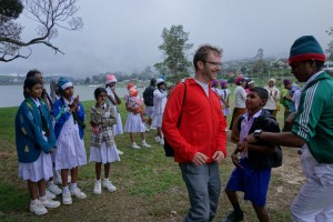 School class wanted to see how a white man dances, at Nuwara Eliya