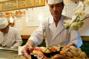 Sushi breakfast at Tsukiji Fish Market