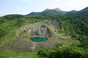 One of many volcanic craters around Toya-ko