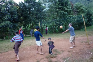 Playing with the kids at Pa'O village