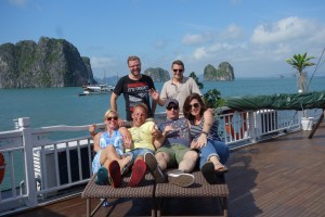 Luca, myself and our new friends from Australia, Halong Bay
