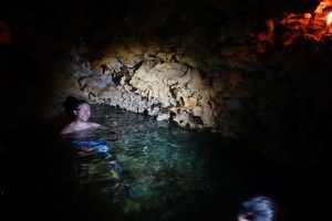 Cave swimming on Atiu