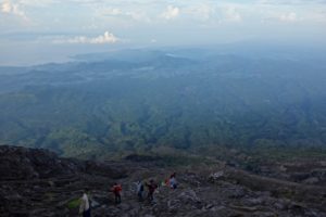 Steep descent on Mount Agung